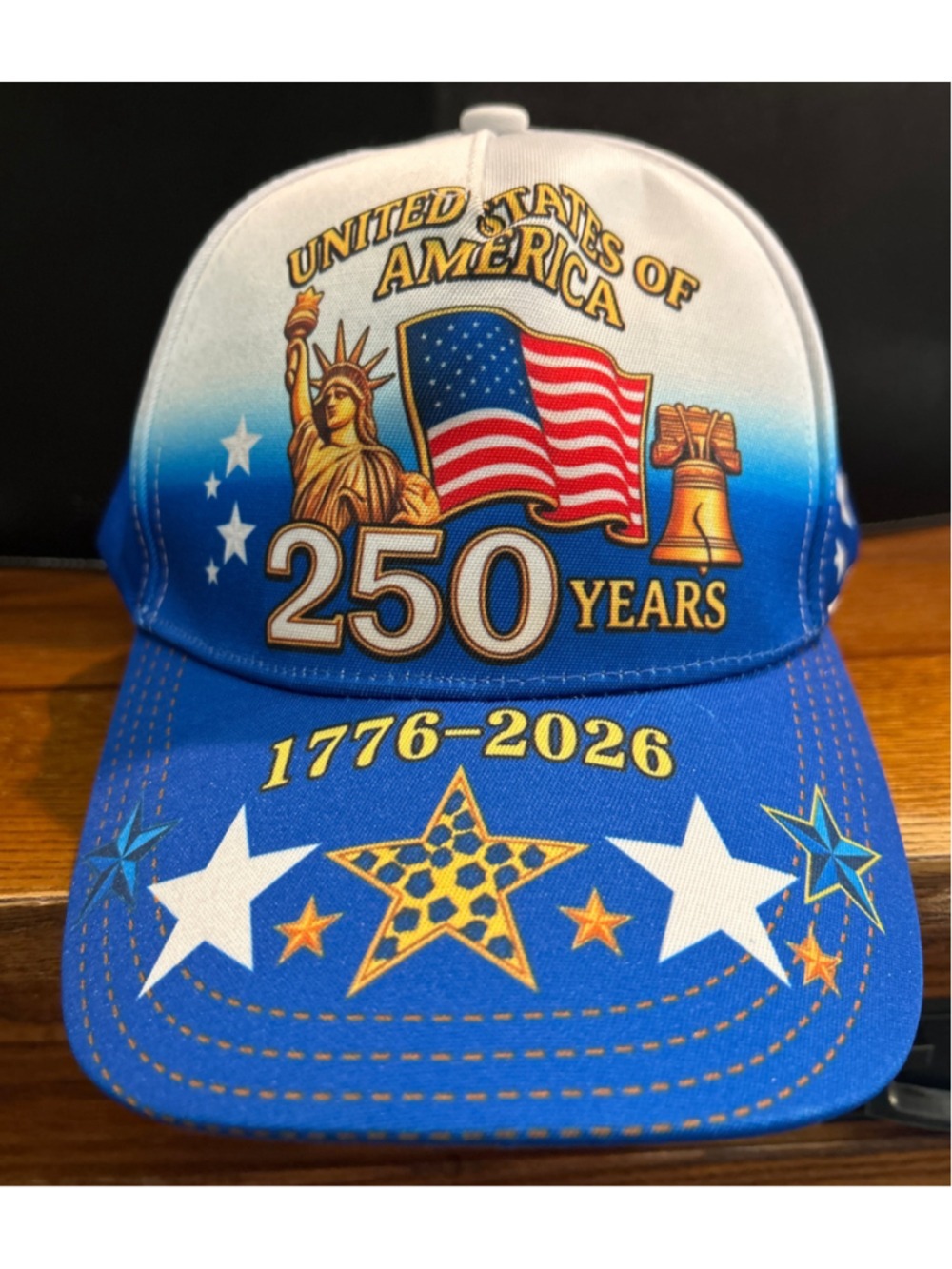 Men's Unbranded 250 Years 1776-2026 Patriotic Hat One Size Blue White